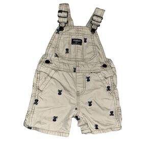 OshKosh B'gosh Baby Overalls Skull Print‎ Cotton Shortalls